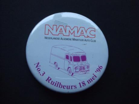 NAMAC ruilbeurs voor miniatuurauto's in Houten, No3, 18-5-1996.Bedford (Vauxhall) lichte vracht-bestelwagen paars